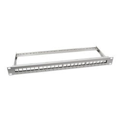 LogiLink NK4041, 19" Patchpanel für 24 Keystone Module, 1 HE, unbestückt, grau