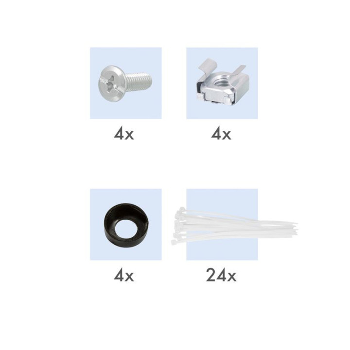 LogiLink NK4041, 19" Patchpanel für 24 Keystone Module, 1 HE, unbestückt, grau