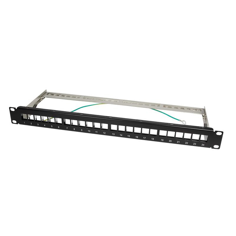 LogiLink NK4042, 19" Patchpanel für 24 Keystone Module, 1 HE, unbestückt, schwarz