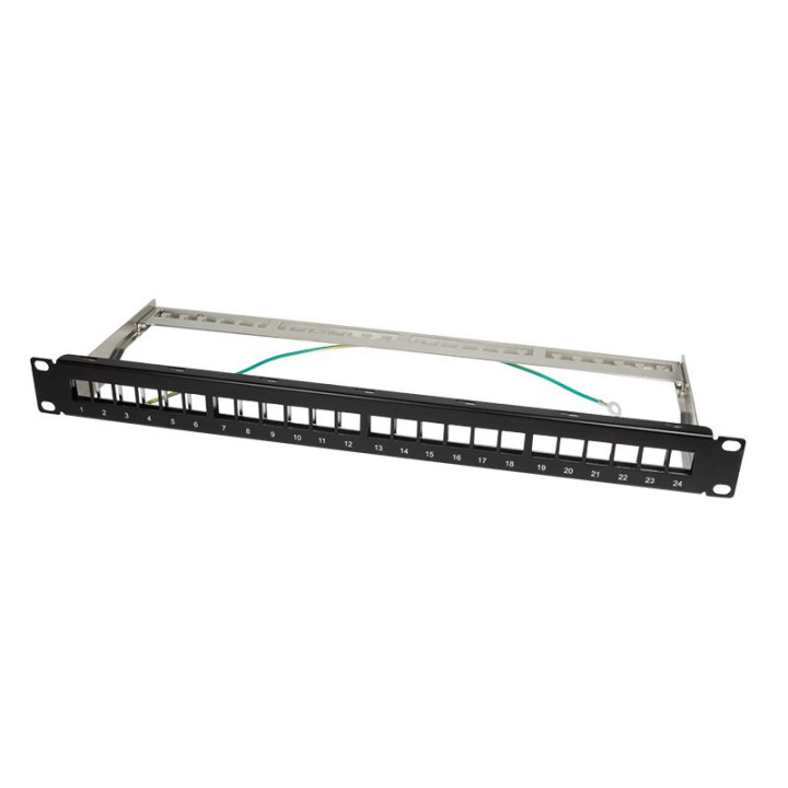 LogiLink NK4042, 19" Patchpanel für 24 Keystone Module, 1 HE, unbestückt, schwarz