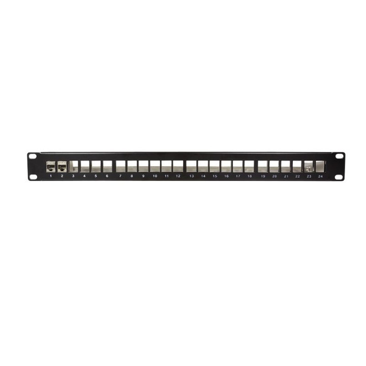 LogiLink NK4042, 19" Patchpanel für 24 Keystone Module, 1 HE, unbestückt, schwarz