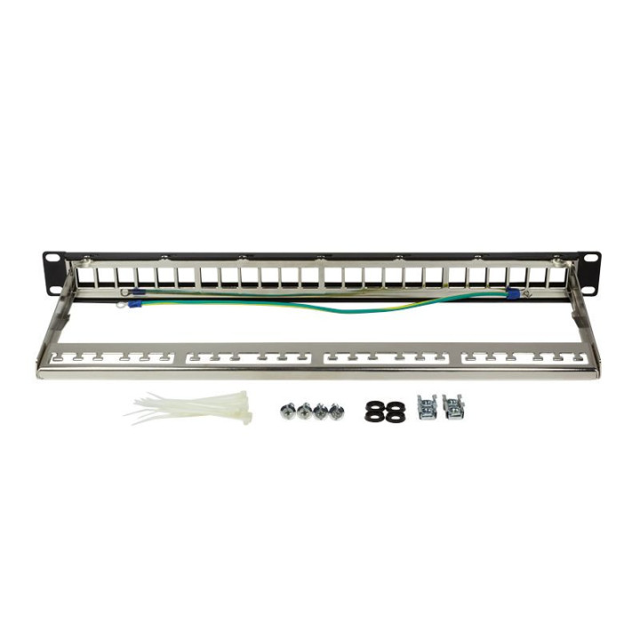 LogiLink NK4042, 19" Patchpanel für 24 Keystone Module, 1 HE, unbestückt, schwarz