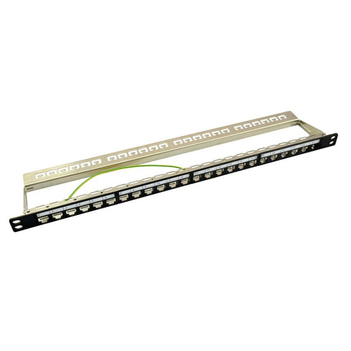 LogiLink NK4040, 19" Patchpanel für 24 Keystone Module, 0,5 HE, unbestückt, schwarz