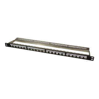 LogiLink NK4040, 19" Patchpanel für 24 Keystone Module, 0,5 HE, unbestückt, schwarz