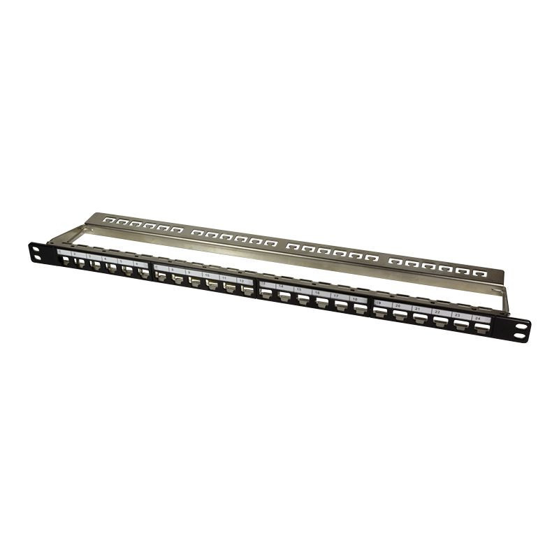 LogiLink NK4040, 19" Patchpanel für 24 Keystone Module, 0,5 HE, unbestückt, schwarz