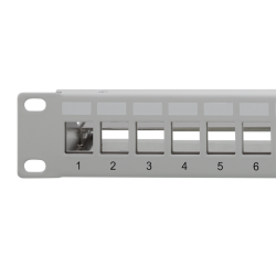 LogiLink NK4057, 19" Patchpanel für 24 Keystone Module, 1 HE, unbestückt, grau