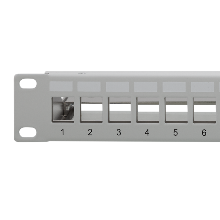 LogiLink NK4057, 19" Patchpanel für 24 Keystone Module, 1 HE, unbestückt, grau