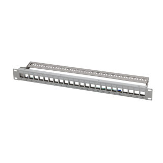 LogiLink NK4057, 19" Patchpanel für 24 Keystone Module, 1 HE, unbestückt, grau