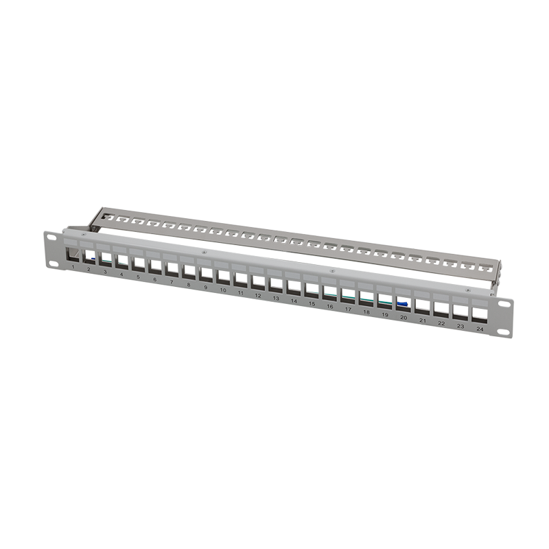 LogiLink NK4057, 19" Patchpanel für 24 Keystone Module, 1 HE, unbestückt, grau