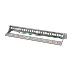 LogiLink NK4057, 19" Patchpanel für 24 Keystone Module, 1 HE, unbestückt, grau