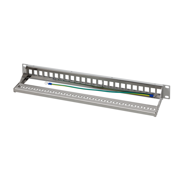 LogiLink NK4057, 19" Patchpanel für 24 Keystone Module, 1 HE, unbestückt, grau