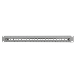 LogiLink NK4057, 19" Patchpanel für 24 Keystone Module, 1 HE, unbestückt, grau