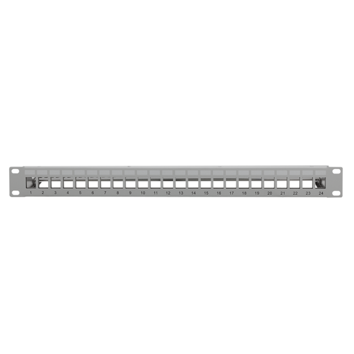 LogiLink NK4057, 19" Patchpanel für 24 Keystone Module, 1 HE, unbestückt, grau