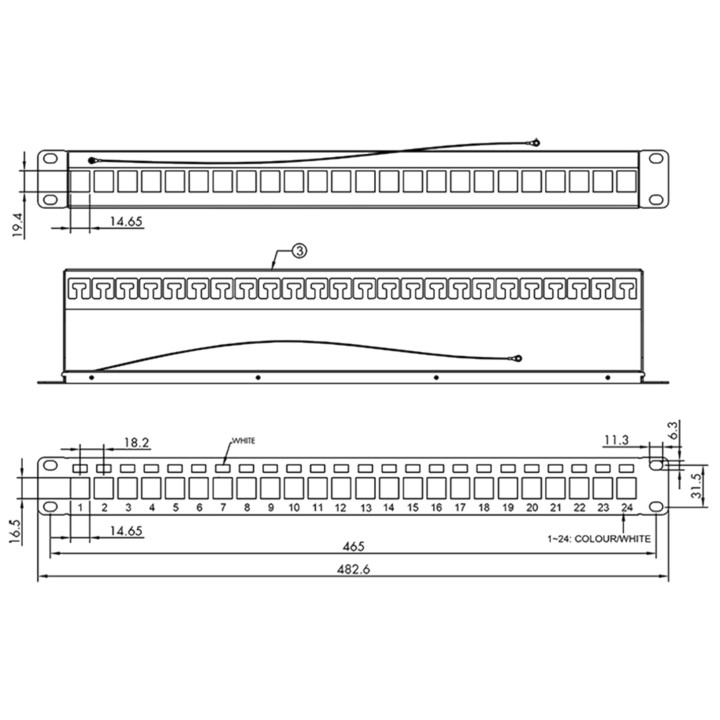 LogiLink NK4058, 19" Patchpanel für 24 Keystone Module, 1 HE, unbestückt, schwarz