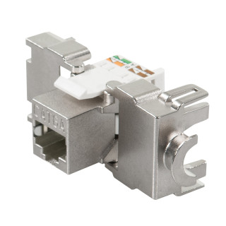 Keystone RJ45 Buchse, CAT 6A, geschirmt, werkzeuglose Montage