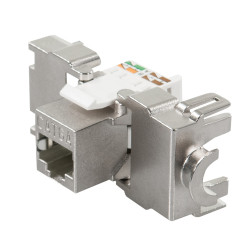 Keystone RJ45 Buchse, CAT 6A, geschirmt, werkzeuglose Montage