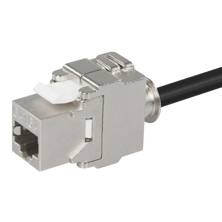 Keystone RJ45 Buchse, CAT 6A, geschirmt, werkzeuglose Montage