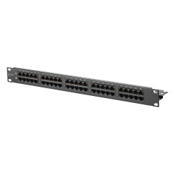 Metz Connect 130886-0203-E UAE 50x8(4) Cat.3 Patchfeld 19", Stahlblech, schwarz