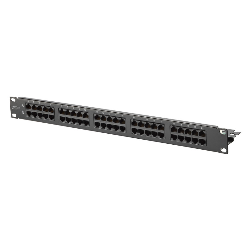 Metz Connect 130886-0203-E UAE 50x8(4) Cat.3 Patchfeld 19", Stahlblech, schwarz
