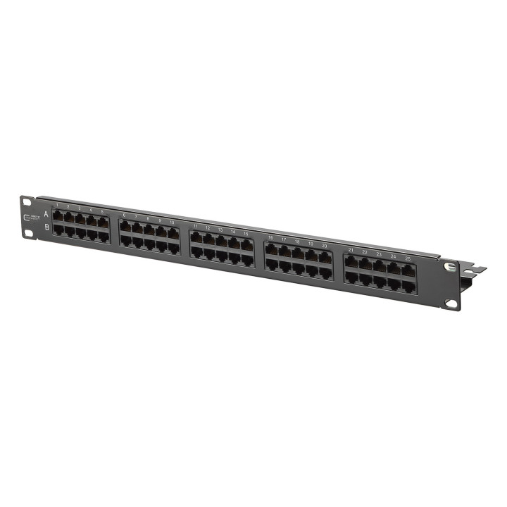 Metz Connect 130886-0203-E UAE 50x8(4) Cat.3 Patchfeld 19", Stahlblech, schwarz