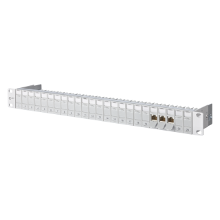 Metz Connect 130920-E E-DAT Modul 24x8(8) 1HE Patchfeld, Cat.6A, lichtgrau