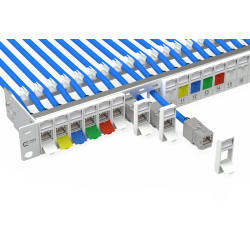 Metz Connect 130B11P1-E Modul, Cat.6A, 24 Port 180°, 1HE