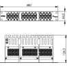 Telegärtner 100007041, 19" Panel Panel ISDN/TEL, 1HE MPPI50-H, Cat.3, ungeschirmt