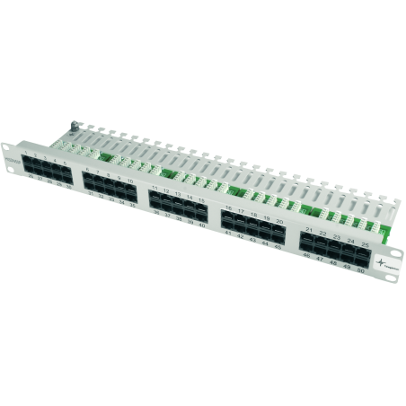 Telegärtner 100007041, 19" Panel Panel ISDN/TEL, 1HE MPPI50-H, Cat.3, ungeschirmt