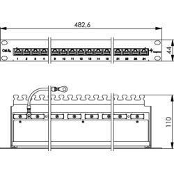 Telegärtner 100007016, 19" Patch Panel geschirmt, 1HE, RAL7035, MPP24-HS, K Cat.6a