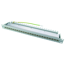 Telegärtner 100007034, 19" Patch Panel geschirmt, 1HE, RAL9005, MPP24-HS, K Cat.6a