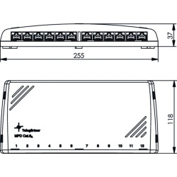 Telegärtner 100006998, Mini-Verteiler, geschirmt, lichtgrau, MPD12-HS, K Cat.6a