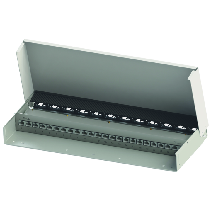 Telegärtner 100007019, Verteiler mit Kabelführung, MPD24-HS, K Cat.6a, reinweiß