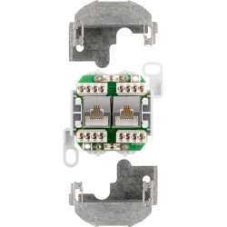Netzwerkdose 50971, CAT 5e, 2x Western 8/8-Anschlüsse, Aufputz
