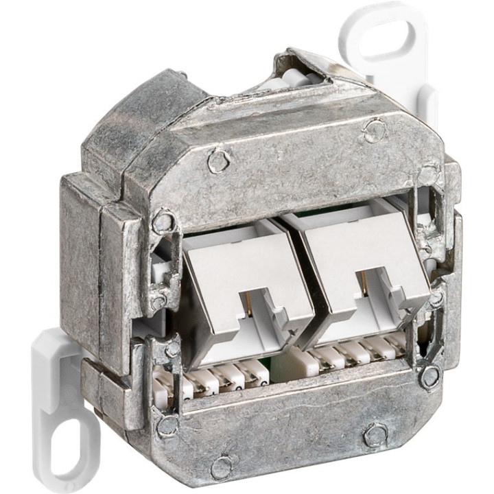 Netzwerkdose 50971, CAT 5e, 2x Western 8/8-Anschlüsse, Aufputz
