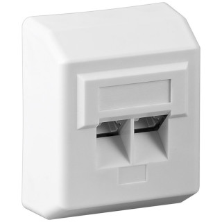 Netzwerkdose 50971, CAT 5e, 2x Western 8/8-Anschlüsse, Aufputz