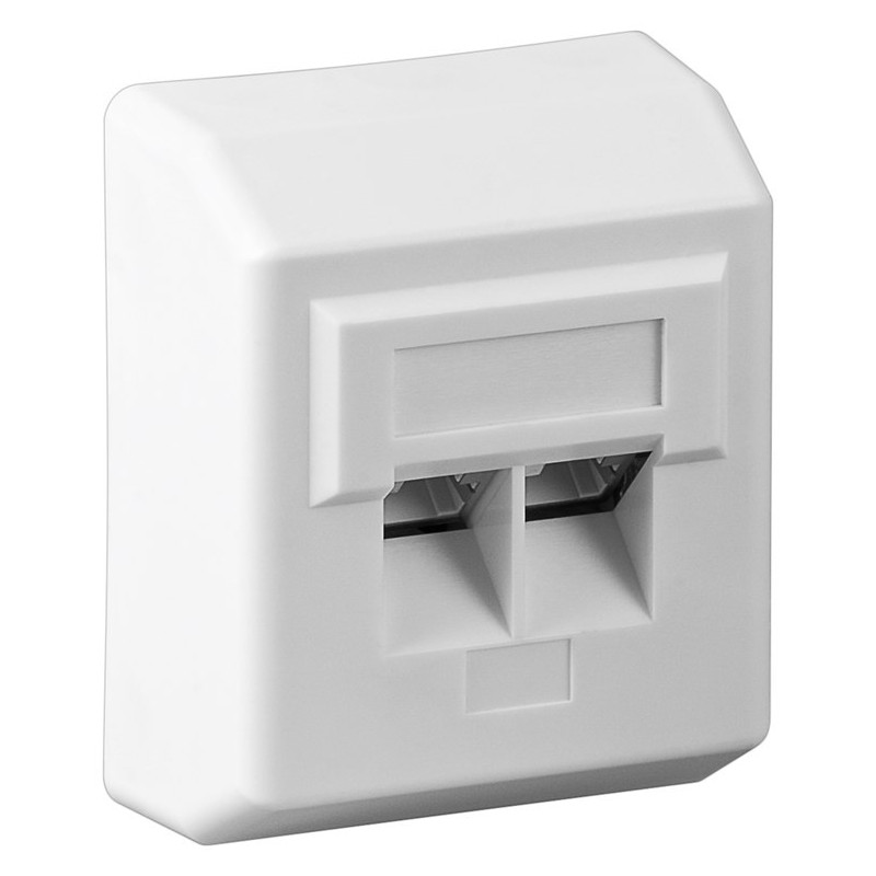 Netzwerkdose 50971, CAT 5e, 2x Western 8/8-Anschlüsse, Aufputz