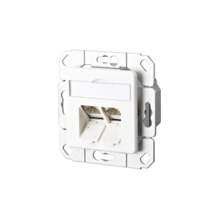 Metz Connect Netzwerkdose 130C381102I, CAT 6A, 2 port 8/8(8)-Anschlüsse, Unterputz, reinweiß