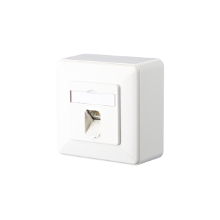 Metz Connect Netzwerkdose 130C370002I E-DAT Cat.6A, 1Port UP0 Anschlüsse, Aufputz, reinweiß