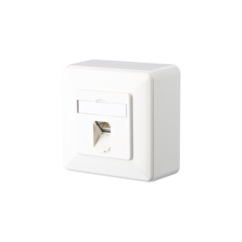 Metz Connect Netzwerkdose 130C370002I E-DAT Cat.6A, 1Port UP0 Anschlüsse, Aufputz, reinweiß