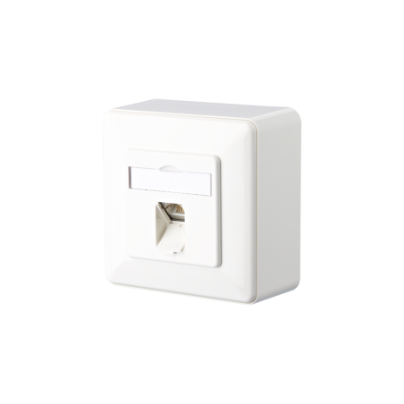 Metz Connect Netzwerkdose 130C370002I E-DAT Cat.6A, 1Port UP0 Anschlüsse, Aufputz, reinweiß