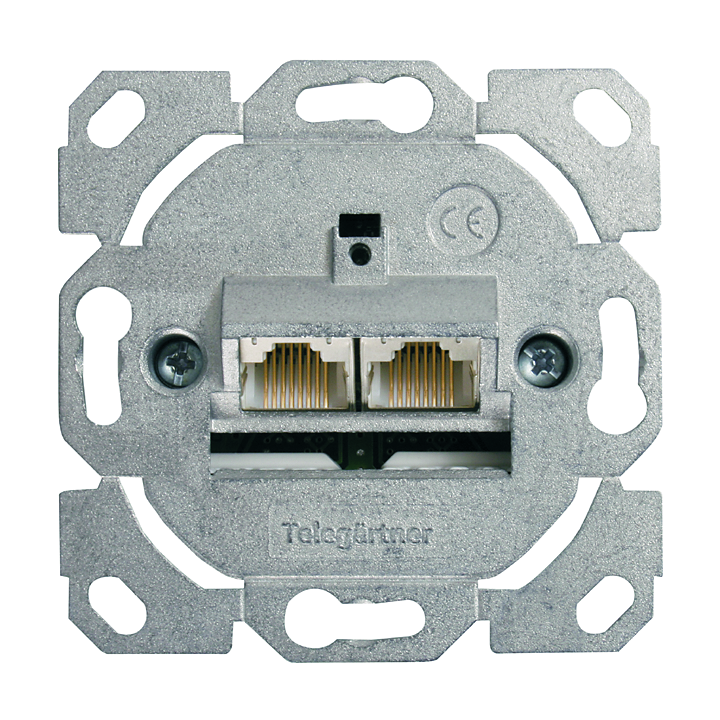 Telegärtner Netzwerkdose 100022956, CAT 6A, 2 port 8/8(8)-Anschlüsse, ohne Abdeckung