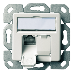 Telegärtner Netzwerkdose 100000007, CAT 6A, 2 port 8/8(8)-Anschlüsse, Unterputz, alpinweiß