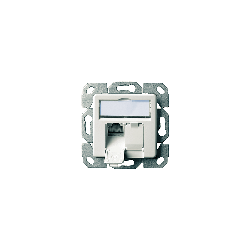 Telegärtner Netzwerkdose 100000007, CAT 6A, 2 port 8/8(8)-Anschlüsse, Unterputz, alpinweiß
