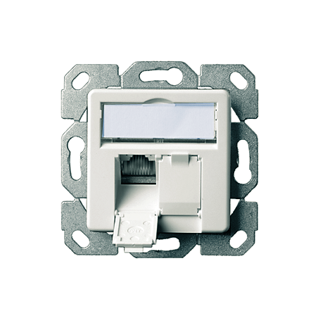 Telegärtner Netzwerkdose 100000007, CAT 6A, 2 port 8/8(8)-Anschlüsse, Unterputz, alpinweiß