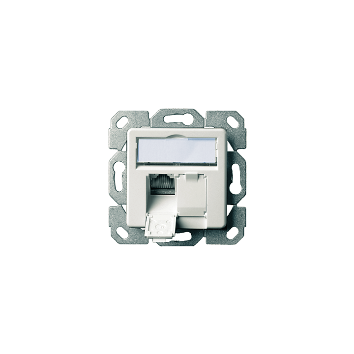 Telegärtner Netzwerkdose 100000007, CAT 6A, 2 port 8/8(8)-Anschlüsse, Unterputz, alpinweiß