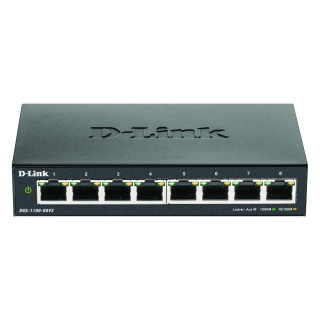 D-Link DGS-1100-08V2, 8-Port, 8x10/100/1000Mbit Gigabit Switch, Layer2 Smart, mit 19" Montage-Kit