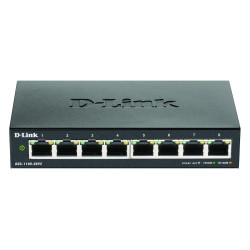 D-Link DGS-1100-08V2, 8-Port, 8x10/100/1000Mbit Gigabit Switch, Layer2 Smart, mit 19" Montage-Kit