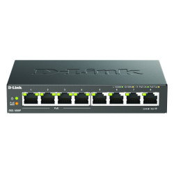 D-Link DGS-1008P/E, 8-Port, 8-Port, 8x10/100/1000Mbit, Gigabit Ethernet Switch POE