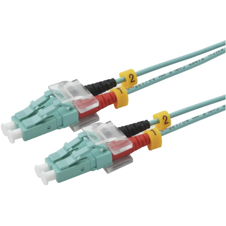 Lichtwellenkabel, LC-Duplex Stecker - LC-Duplex Stecker UPC OM3, 50/125 µm, 2,0 m, Aqua ( Türkis )