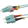 Lichtwellenkabel, LC-Duplex Stecker - SC-Duplex Stecker UPC OM3, 50/125 µm, 3,0 m, Aqua ( Türkis )
